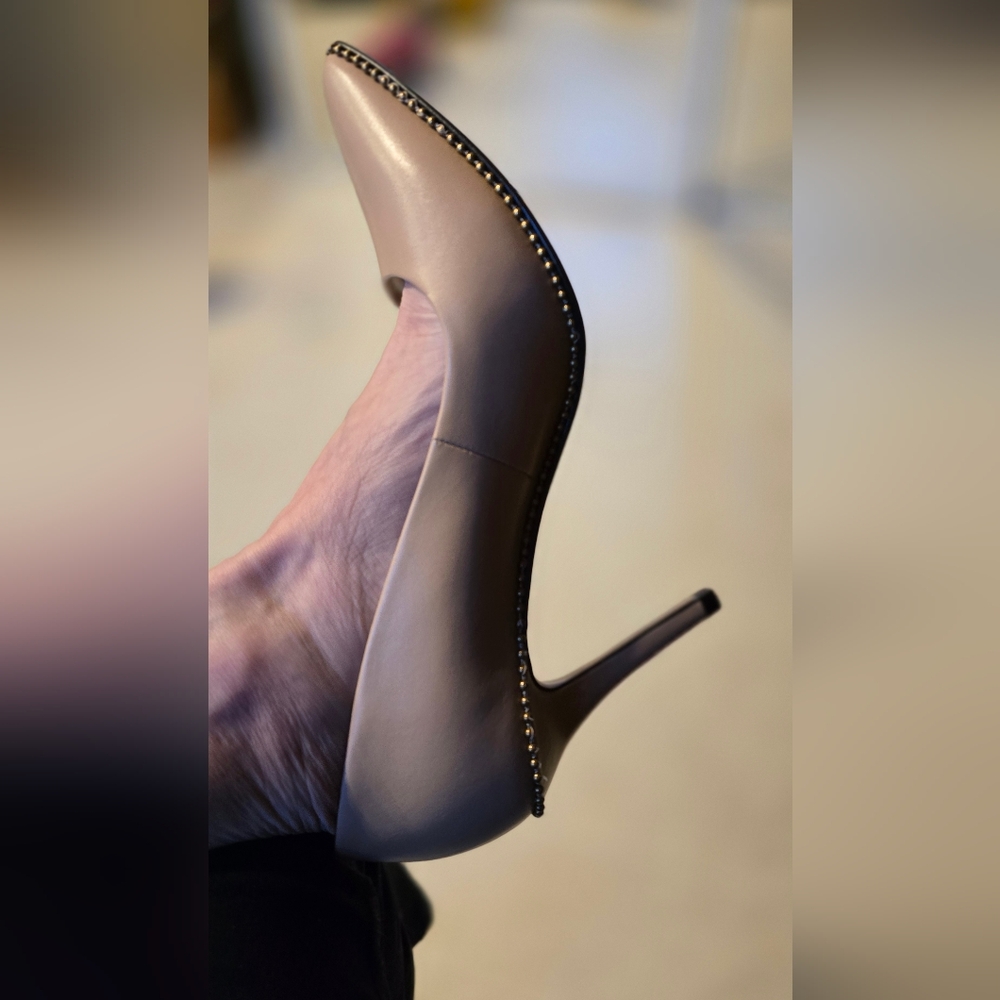 Coach Beige Studded Heels